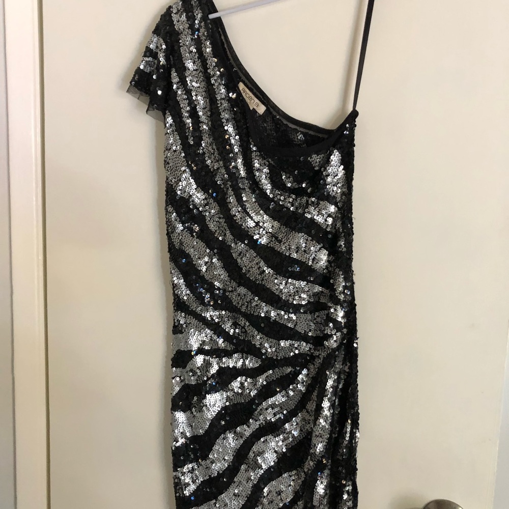 Arden B one shoulder sequin cocktail dress